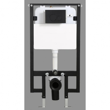Potinkinis WC komplektas MEPA (6 in 1), 8 cm rėmas, Compact, juodas mygtukas 1