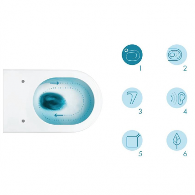 Potinkinis WC komplektas MEPA (6 in 1), 8 cm rėmas, Compact, juodas mygtukas 11