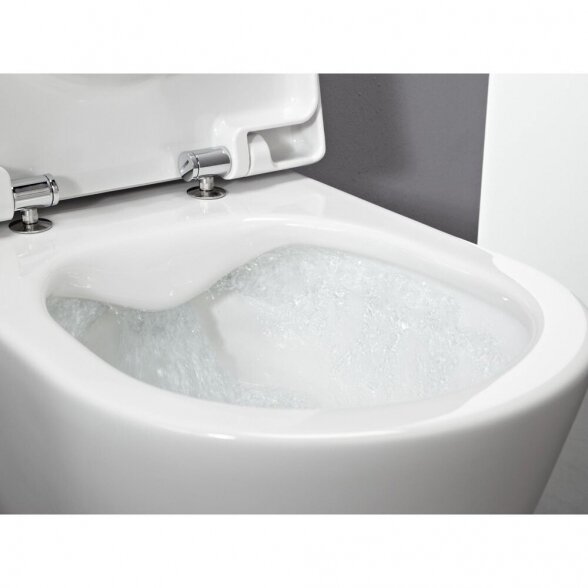 Potinkinis WC rėmas GROHE Solido su juodu mygtuku Even, tarpine ir tvirtinimais (4 in 1) + LAUFEN Rimless pakabinamas unitazas su Slim softclosing dangčiu 8