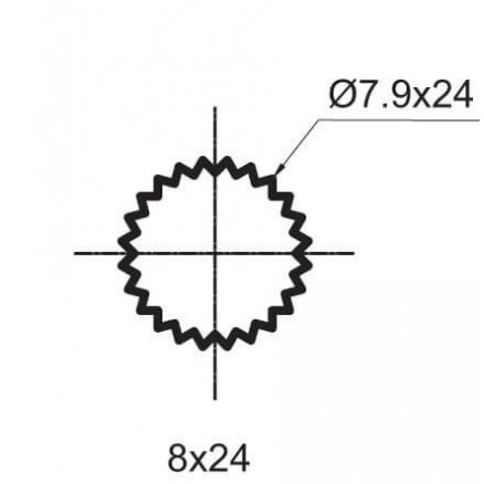 Ventilis maišytuvui RUBINETA, 1/2" Ceramic Cross (8x24) 180, 664012 1