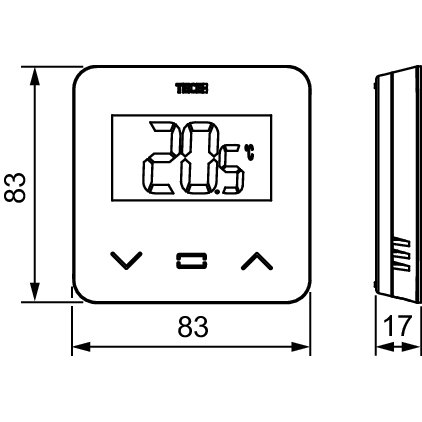 Virštinkinis patalpos termostatas TECEfloor SH-DT, skystųjų kristalų ekranas, juodas 1