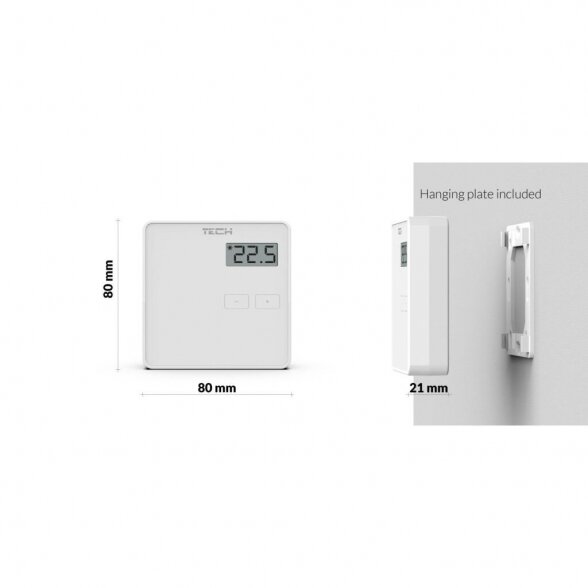 Virštinkinis neprogramuojamas patalpos termostatas TECH EU-294V1, baltas 2