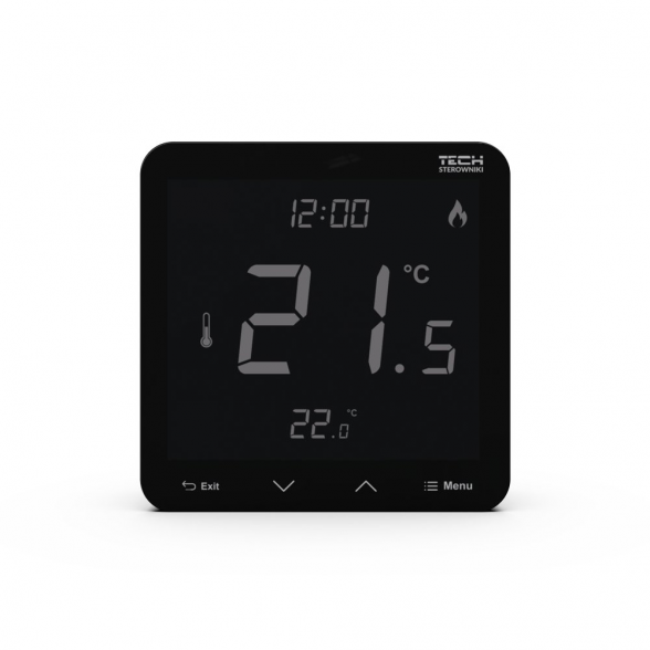 Virštinkinis programuojamas patalpos termostatas TECH EU-T-3.1, juodas